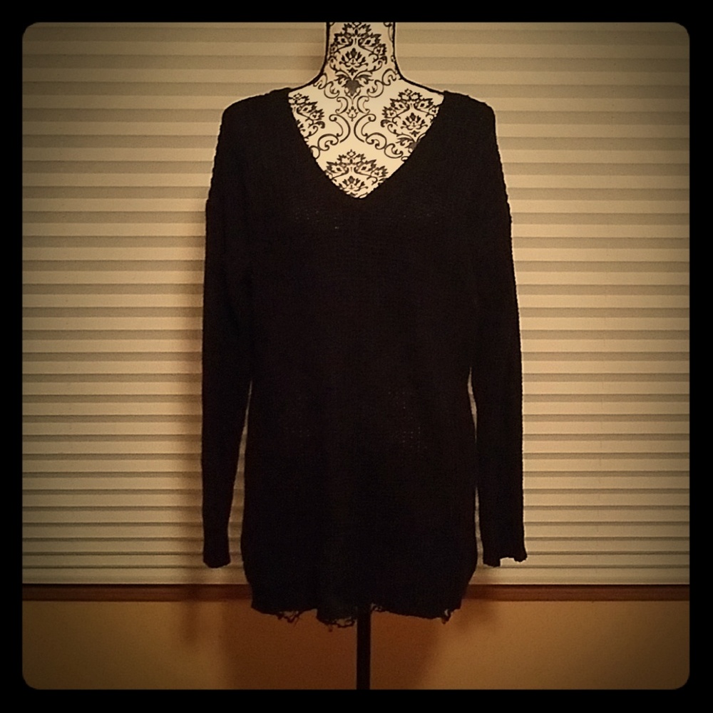 Black criss cross sweater